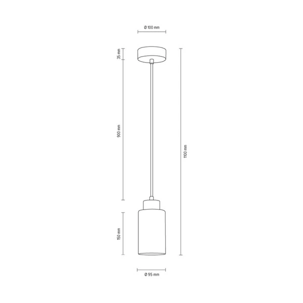 Karla Lampa Wisząca 1xE27 Max.60W Szary/Transparentny/Biały Mat 9160136
