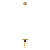 Netuno Pendant Lamp 1xE27 Max.60W Stained Pine Brown/Black Metal/Black PVC Cable/Gold Metal 1811059151