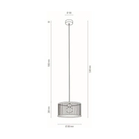 Reve Pendant Lamp 1xE27 Max.15W LED Oiled Oak/Cream Braided Cotton Cord/Natural Fabric Cable 184617174