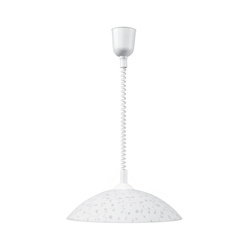 Flora Pendant Lamp 1xE27 Max.60W White Synthetic Material/White Synthetic Material Cable/White Glass