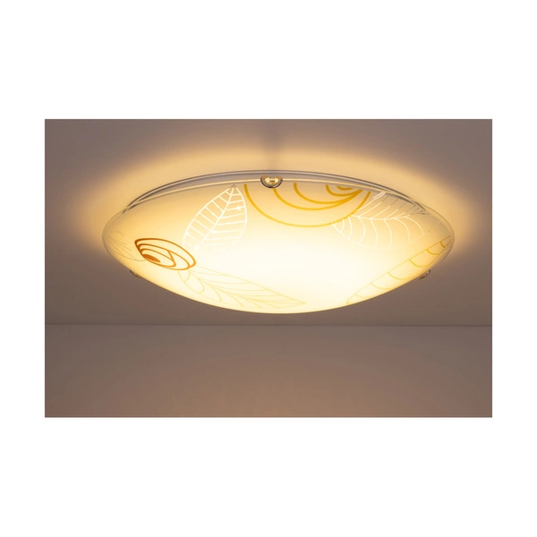 Indiana Ceiling Lamp Incl. 1xLED Integrated 2600lm 2700K 30W Chrome Metal/White-Brown Glass 4455112