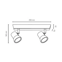 Venla Ceiling Lamp Incl. 2xLED GU10 5W Birch Wood 2434260