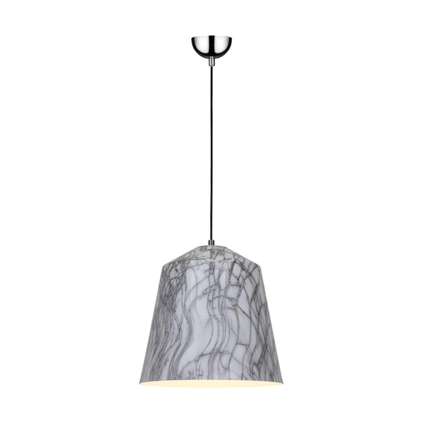 Natura Pendant Lamp 1xE27 Max.60W Chrome Metal/Black PVC Cable/Gray-White Metal 9801128