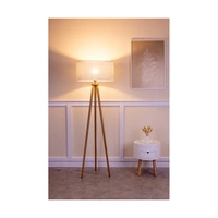 Boho Floor Lamp 1xE27 Max.60W Oiled Oak/Transparent PVC/Beige 74191074