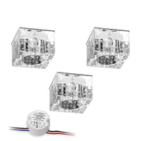 Cristaldream Set of Downlights Incl.3xG4 LED 2,3W with power adapter Chrome Metal/Transparent Glass 51333101