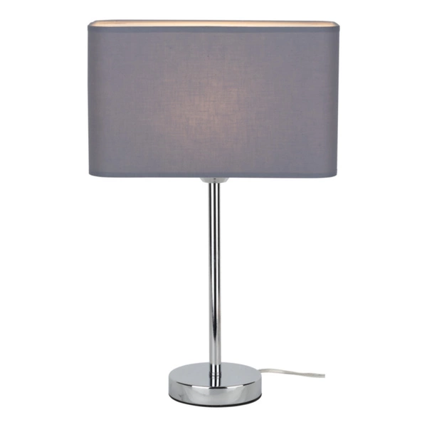 Cadre Table Lamp 1xE27 Max.25W Chrome Metal/Transparent PVC Cable/Gray Fabric Cable 93910128