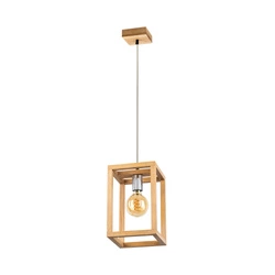 Kago Pendant Lamp 1xE27 Max.60W Oiled Oak/Chrome/Transparent 61580174