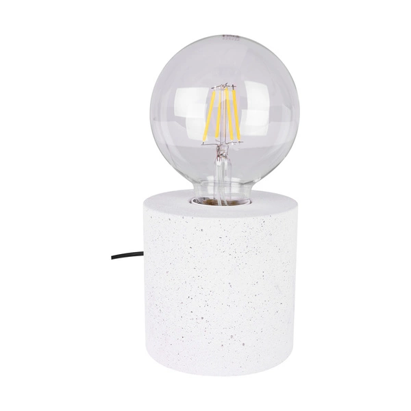 Strong Round Table Lamp 1xE27 Max.25W White Concrete/Black PVC Cable 6070937