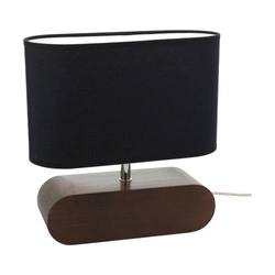 Marinna Table Lamp 1xE27 Max.25W Walnut Beech Wood/Transparent PVC Cable/Black Fabric Shade 7615076
