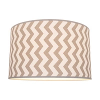 Abażur Cylinder E27 H30 Szaro-Biały Bawełniany w zygzak A0504