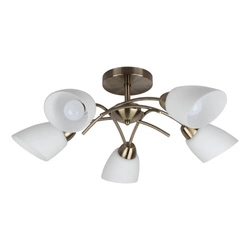 Lampa Sufitowa Viletta 5xE27 Max.60W Patyna Metal/Białe Szkło 8141511