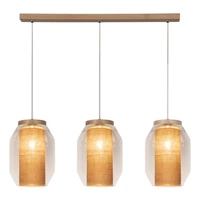 Vaso Jute Pendant Lamp 3xE27 Max.15W LED Oiled Oak/Transparent PVC/Transparent/Beige 179110374