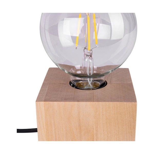 Trongo Square Table Lamp 1xE27 Max.25W Oiled Oak/Black PVC 7179174