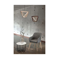 Trigonon Pendant Lamp 1xLED 24V Integrated 2500lm 3000K 27W Walnut Beech Wood/Black Fabric Cable 1209976