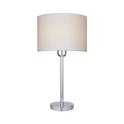 Leila Table Lamp 1xE27 Max.60W Chrome Metal/Transparent PVC Cable/Multicolor Paper+PCV Shade with Doots pattern