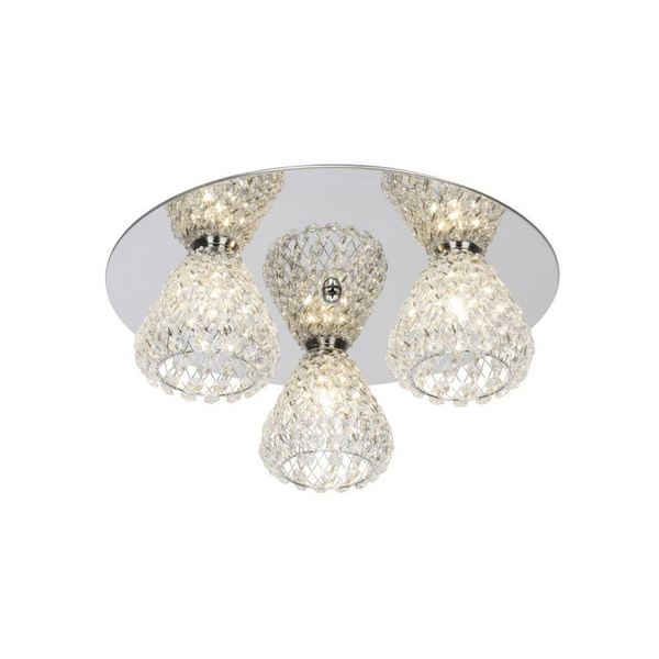 Vegas Ceiling Lamp 3xG9 Max.33W Chrome Metal/Transparent Crystal