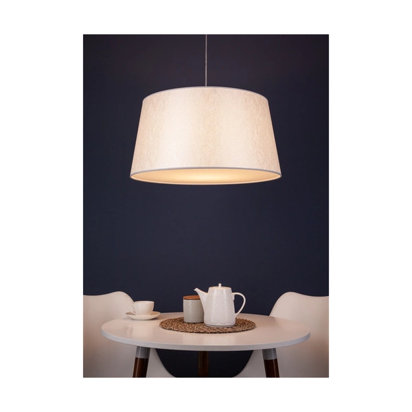 Prata Pendant Lamp 1xE27 Max.40W Gray Metal/Transparent PVC Cable/Silver Fabric Shade 957280327