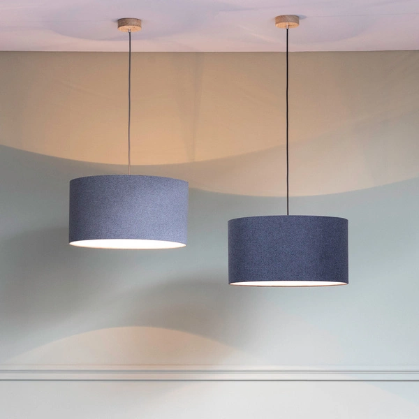 Asseto Pendant Lamp 1xE27 Max.60W Oiled Oak/Anthracite Fabric Cable/Gray Fabric Shade 3572174