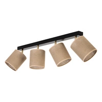 Jute Ceiling Lamp 4xE27 Max.25W Black/Beige 56793404