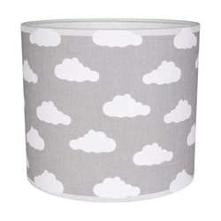 Lampshade Cylinder E27 H20 Gray-White Fabric with cloud pattern A1323