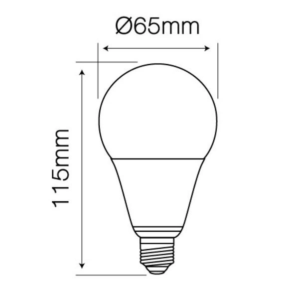 LED line E27 170-250V 13W 1300LM 4000K A65 | neutral bulb