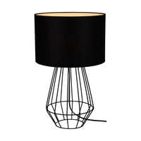 Lampa stołowa Endorfina 1xE27 maks. 60W Czarny metal/czarny kabel PCV/czarny klosz z tkaniny 7324104