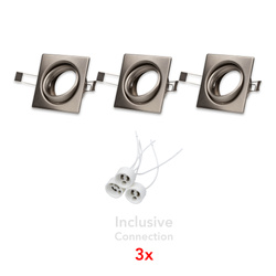 Cristaldream Set of Downlights 3xGU10 Max.50W Satin Metal