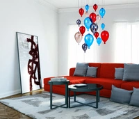 Balonowa lampa wisząca w zestawie 18xG4 Maks. 20W Chromowany metal/wielokolorowe szkło 1791815