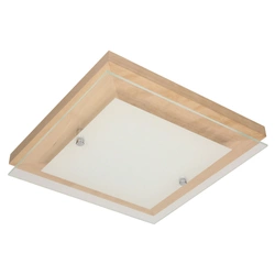 Finn Ceiling Lamp Incl. 1xLED 2100lm 2700K 24W Birch Wood/Chrome Metal/White-Transparent Glass 4024060