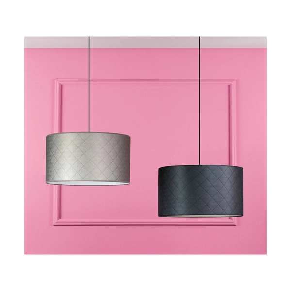 Lampa wisząca Mirabella 1xE27 maks. 60W chromowany metal/antracytowy kabel z tkaniny/brązowy klosz z materiału syntetycznego 1693128