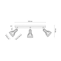 Megan Wood Ceiling Lamp 3xE14 Max.40W Birch Wood/Black Metal 2344360