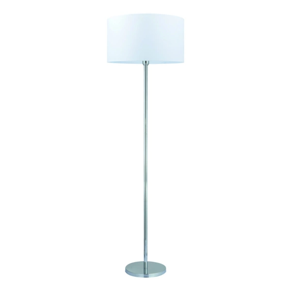 Dove Floor Lamp 1xE27 Max.60W Chrome Metal/Transparent PVC Cable/White Fabric Shade 124380128