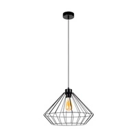 Lampa wisząca Raquelle 1xE27 maks. 60W czarny metal/czarny kabel PVC 187249104