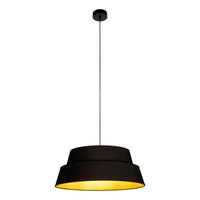 Preto Gold Pendant Lamp 1xE27 Max.60W Black Metal/Black Fabric Cable/Black-Gold Fabric Shade 150019104