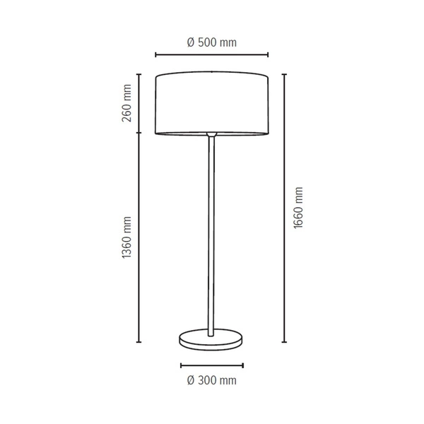 Lampa podłogowa Scarlett 1xE27 maks. 60W metal satynowy/przezroczysty kabel PVC/aksamit beżowy 6741027