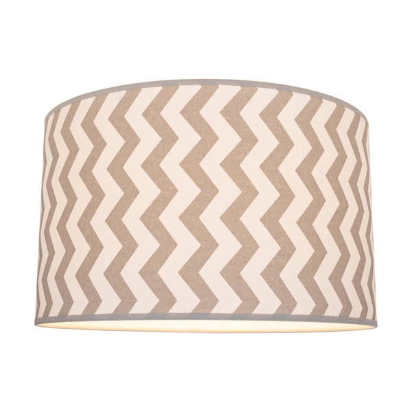 Lampshade Cylinder E27 H30 Gray-White Cotton with zigzak pattern A0504