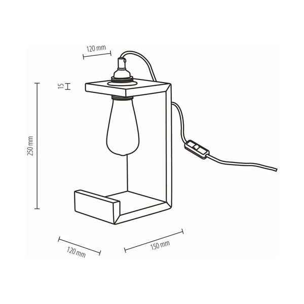 Elle Table Lamp 1xE27 Max.15W Walnut/Black 7669176