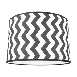 Lampshade Cylinder E27 H40 White-Black Cotton with zigzag pattern A0414