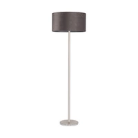 Scarlett Floor Lamp 1xE27 Max.60W Satin Metal/Transparent PVC Cable/Gray Velvet Shade 6742027