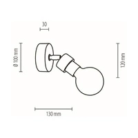 Marjolaine Wall Lamp 1xE27 Max.25W Oiled Oak/Black Metal 2831104