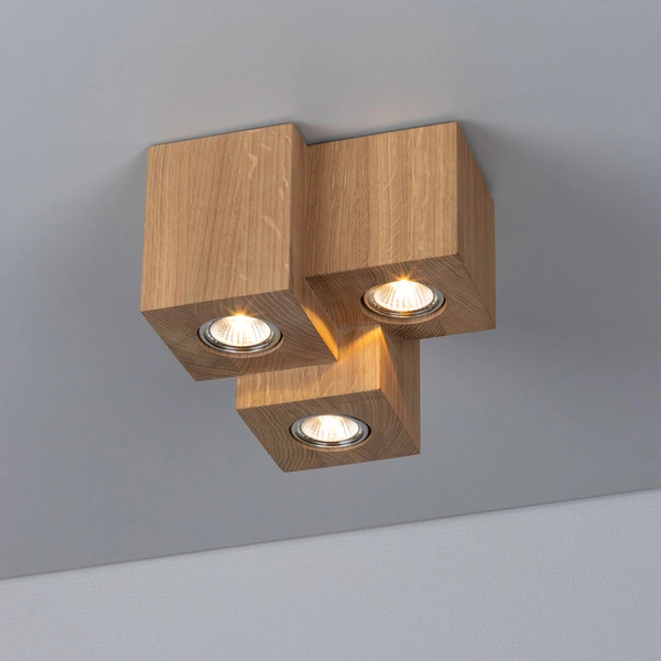 Wooddream Square Ceiling Lamp Incl. 3xLED GU10 5W Oiled Oak 2576374
