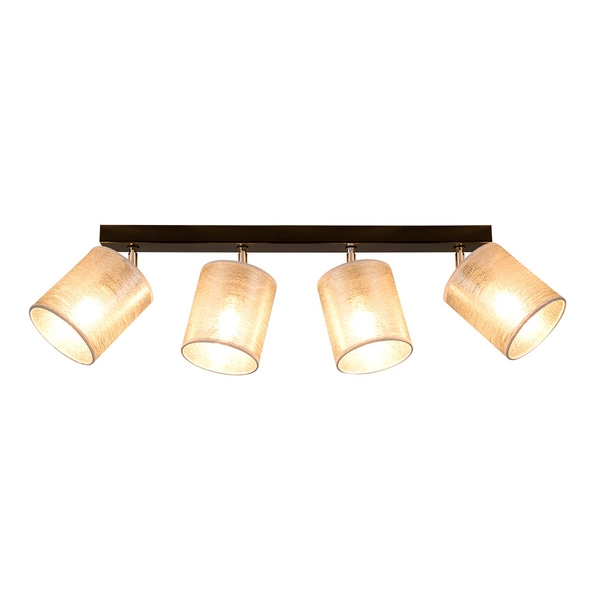Lampa Sufitowa Nevoa 4xE27 Max.25W Czarny Metal/Chromowany Metal/Srebrny Klosz Tkaniny 56794404