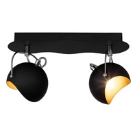 Kana Ceiling Lamp 2xG9 Max.28W Black Metal/Gold Metal 2722204