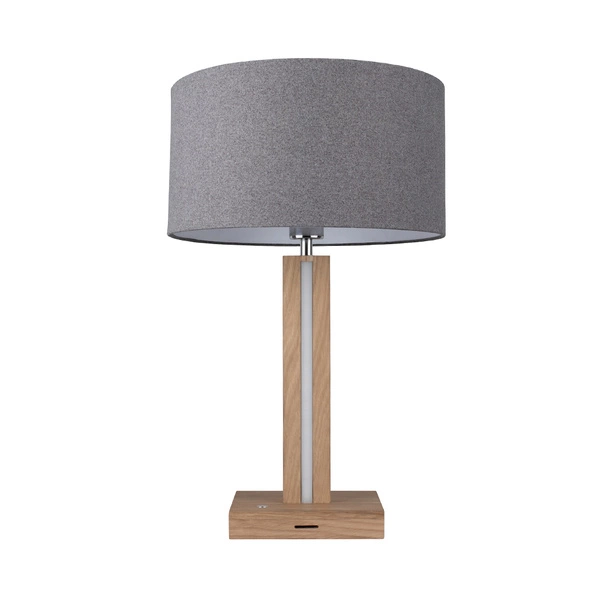 Asseto Table Lamp 1xE27 Max.25W, 2xLED 24V Integrated 10.5W Oiled Oak/Anthracite/Grey/Touch Dimmer 7572174