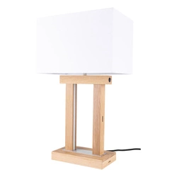 Hakon Table Lamp 1xE27 Max.40W, 2xLED 24V 7.5W Int. Oiled Oak/Mat Nickel/White with Touch Dimmer 7017407710645