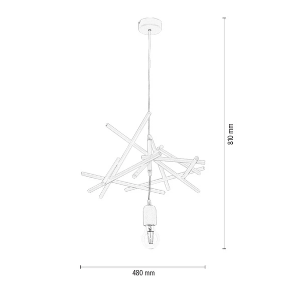 Glenn Pendant Lamp 1xE27 Max.60W White Metal/White PVC Cable 9222102