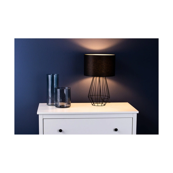 Endorfina Table Lamp 1xE27 Max.60W Black Metal/Black PVC Cable/Black Fabric Shade 7324104