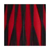 Mila Wood Table Lamp 1xE14 Max.25W Birch Wood/Black Metal/Black PVC Cable/Black-Red Fabric Shade 7775960