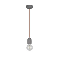 Lampa Wisząca Amory 1xE27 Max.60W Szary Beton/Czerwony Kabel Tkaninowy 9776136