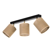 Jute Ceiling Lamp 3xE27 Max.25W Black/Beige 56793304